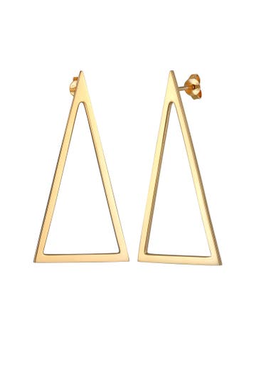 ELLI PREMIUM Ohrringe Elli PREMIUM Ohrringe Ohrhänger Dreieck Trend 925 Silber vergoldet Gold