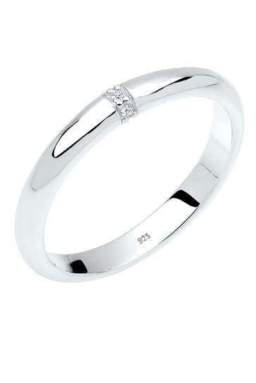 ELLI DIAMONDS Ring Diamant  0.045 ct. Klassik Verlobung 925 Silber Weiß