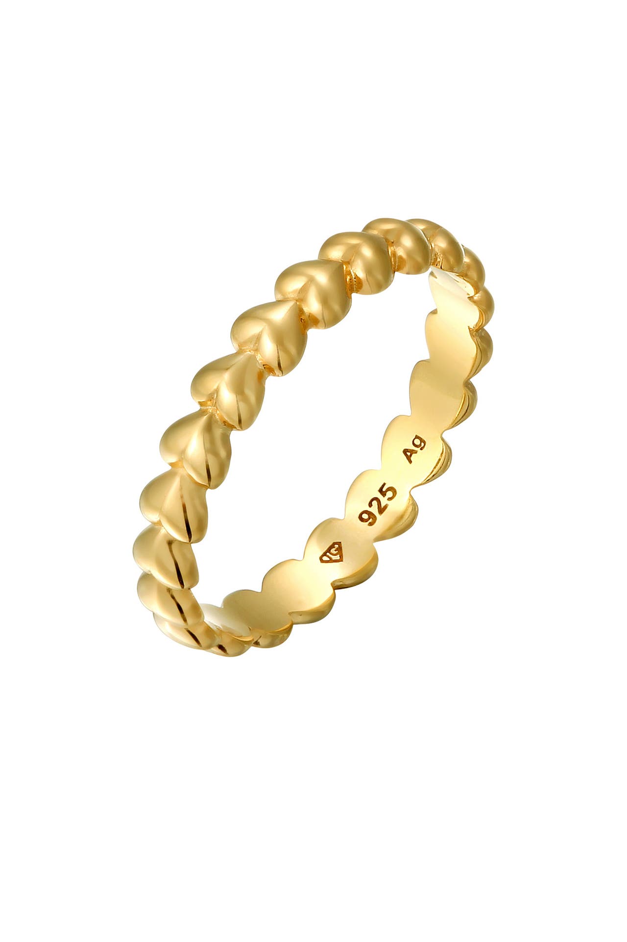 ELLI Ring Bandring Herz 925 Sterling Silber Gold, Bild 1