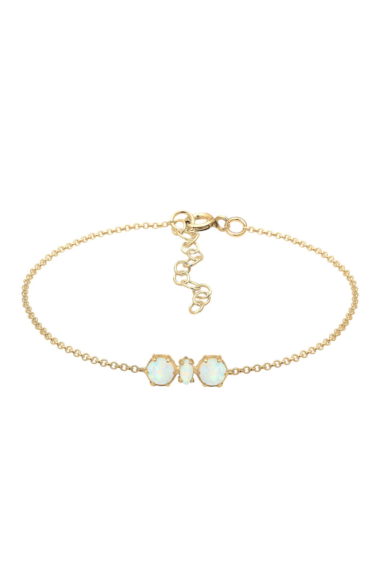 ELLI Armband Elli Armband Armkettchen Synthetischer Opal Trend 925 Silber Gold, Bild 1