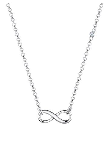 ELLI DIAMONDS Kette Infinity Diamant Brillantschliff (0.015 ct) 925 Sterling Silber Silber