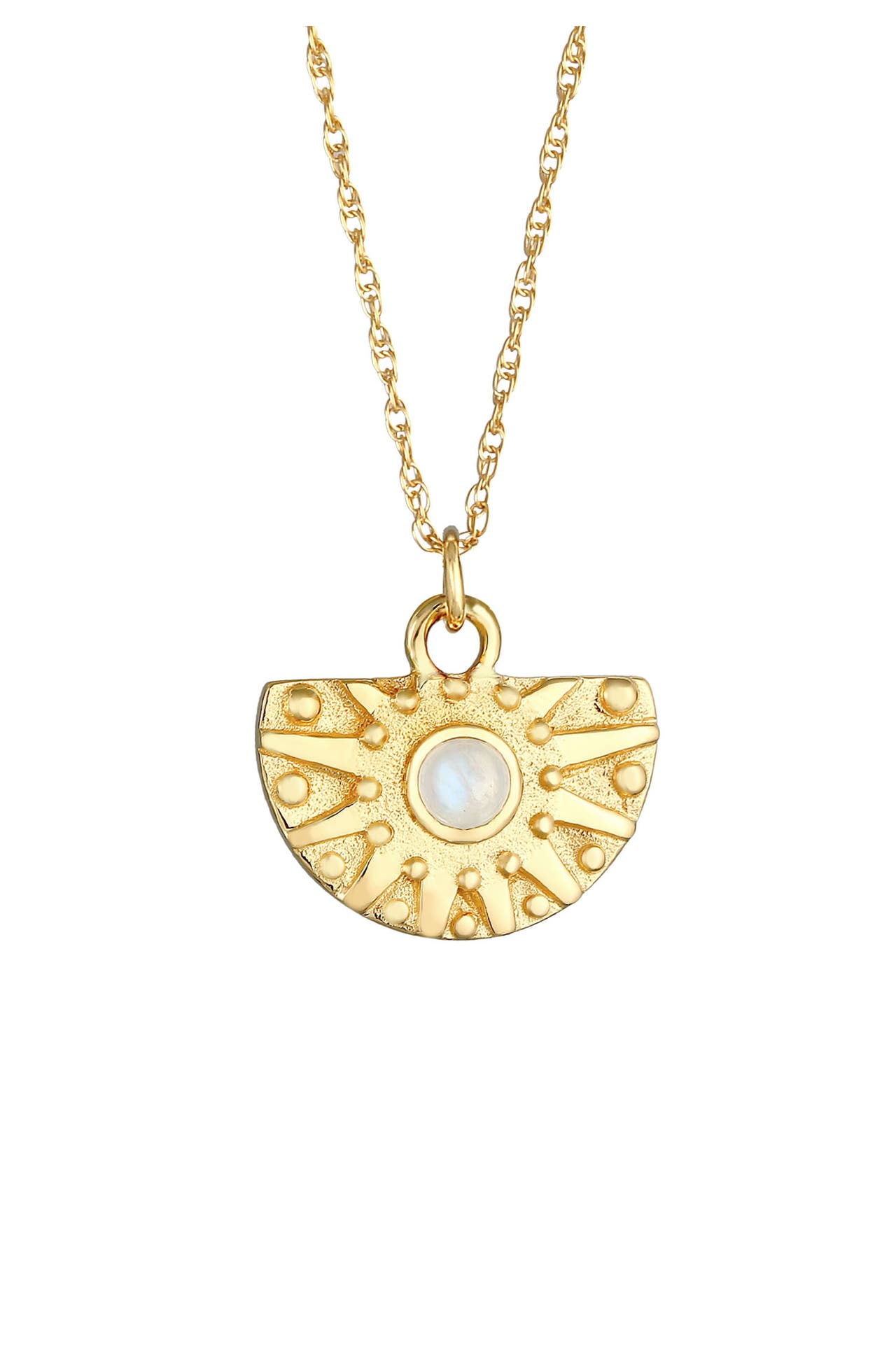 ELLI PREMIUM Kette Sonne Antik Mondstein Kette Gedreht 925 Silber Gold, Bild 1