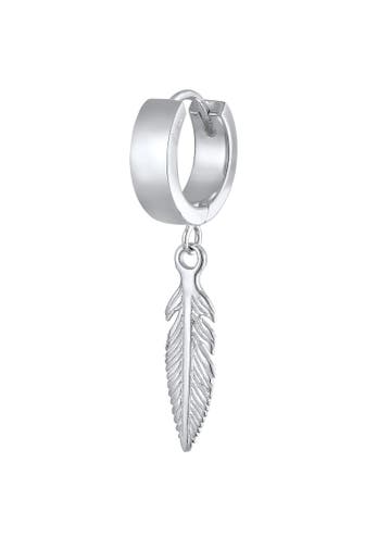 KUZZOI Ohrringe Creole Feder Scharnier Single 925 Silber
