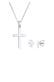 Schmuckset Kreuz Kette Ohrstecker 925 Silber Silber