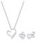 Schmuckset Set mit Herz Diamant Weiß (0.075 ct.) 925 Sterling Silber Silber