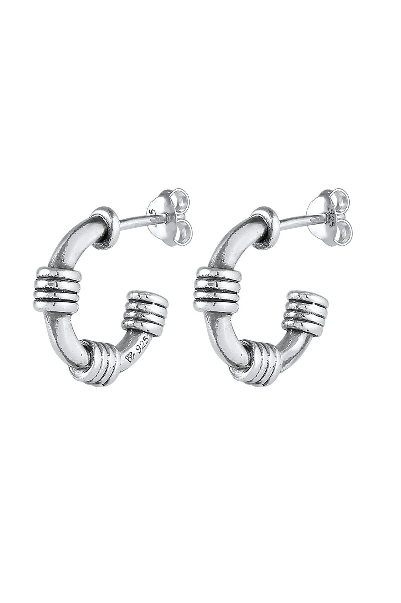 KUZZOI Ohrringe Herren Stecker Creolen Vintage 925 Silber, Bild 1