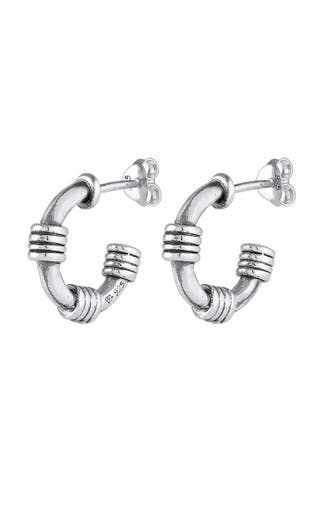 KUZZOI Ohrringe Herren Stecker Creolen Vintage 925 Silber