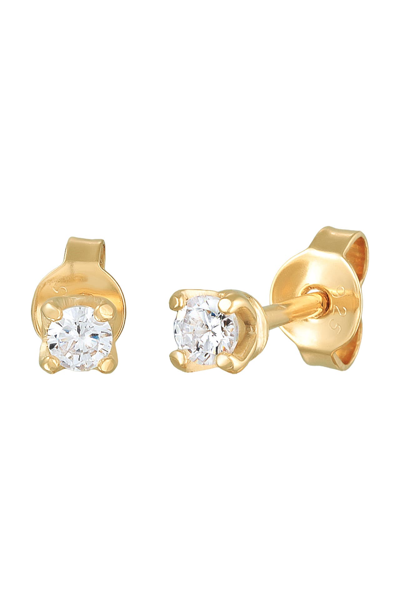 ELLI PREMIUM Ohrringe Ohrstecker Soliltär Mossanit 925 Silber Gold, Bild 1
