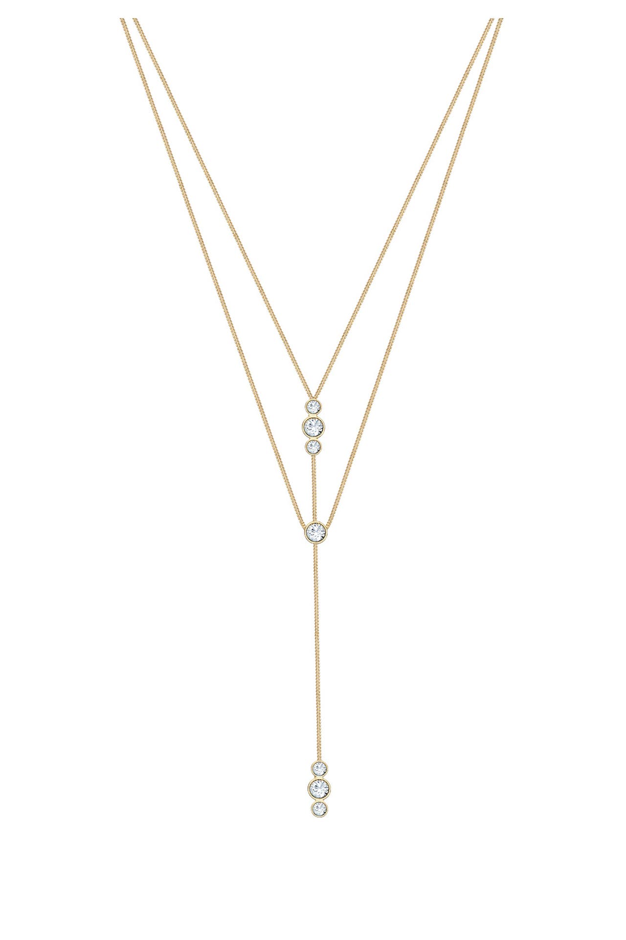 ELLI Kette Y-Kette Layer 925 Silber, mit Kristallen von Swarovski® Gold, Bild 1