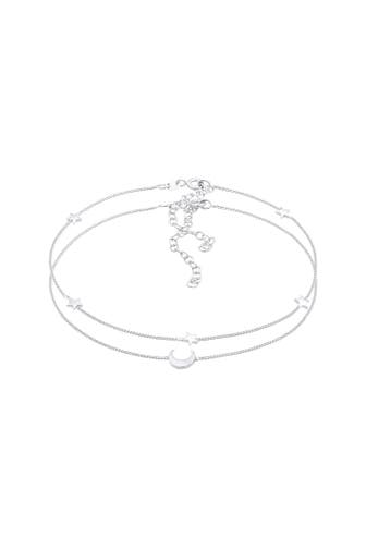 ELLI Fusskettchen Stern Halbmond Astro Duo Set 925 Silber Silber