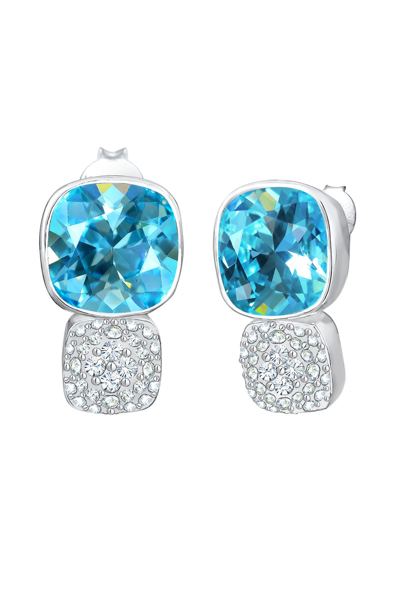 ELLI PREMIUM Ohrringe Aquamarin Kristalle 925er Silber Hellblau, Bild 1