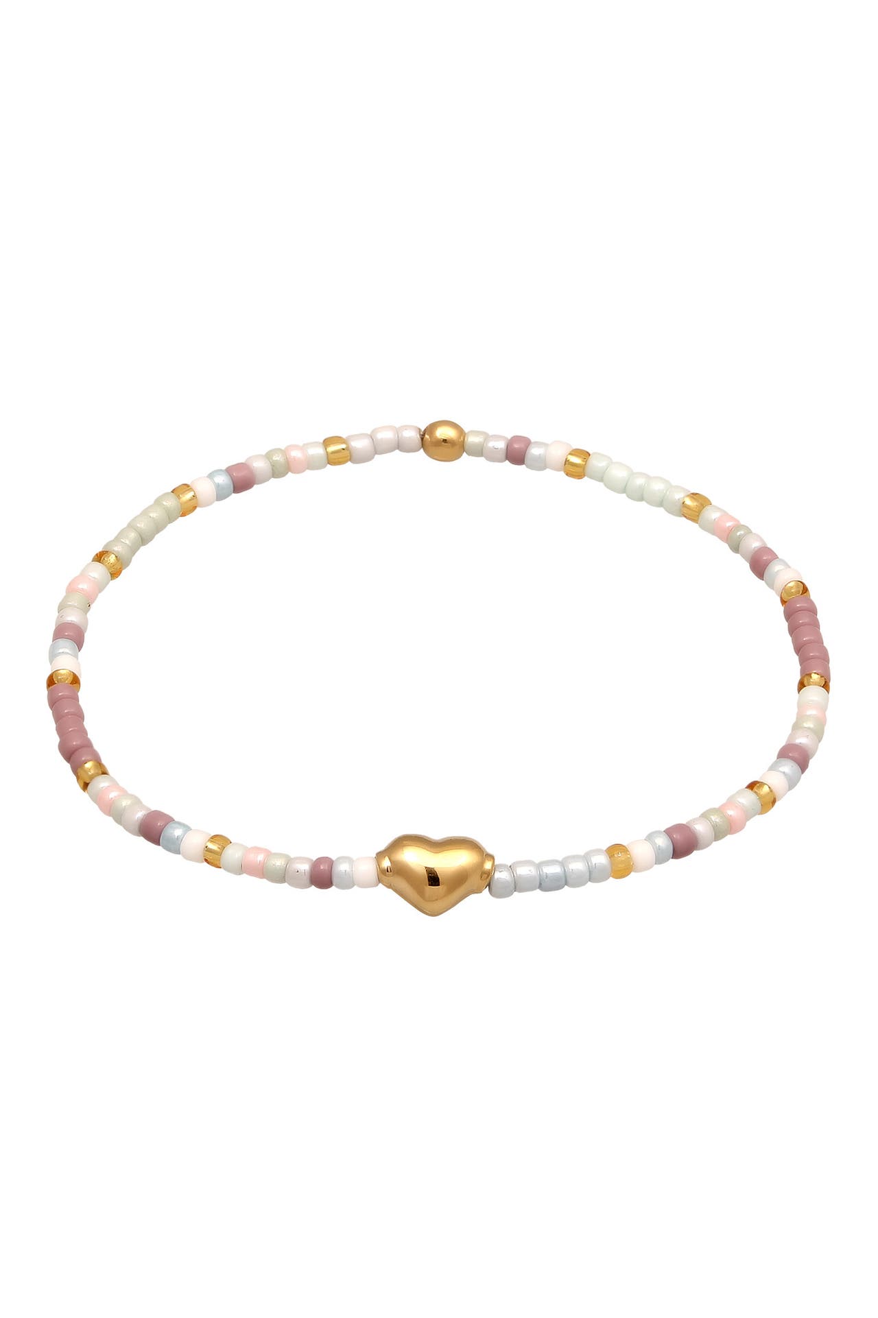 ELLI Armband Herz Pastell Glas Perlen 925 Sterling Silber vergoldet Bunt, Bild 1