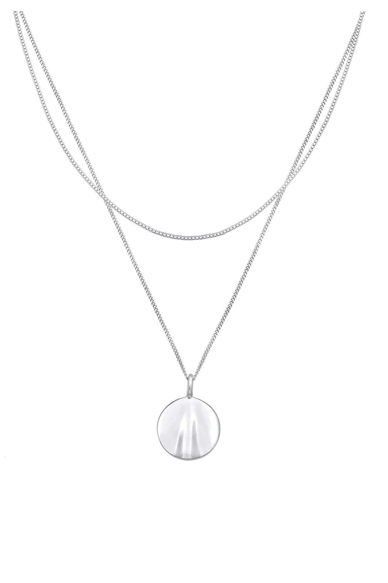 ELLI Kette Layer Plättchen Wellen Design 925 Silber Silber, Bild 1