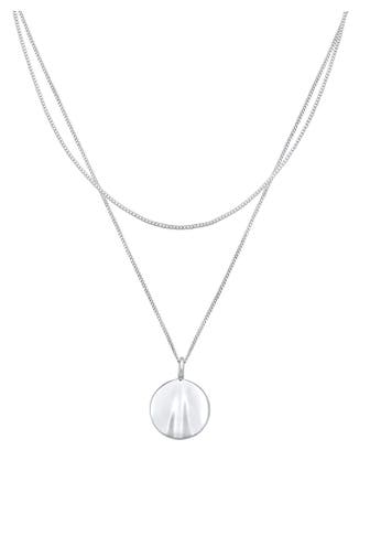 ELLI Kette Layer Plättchen Wellen Design 925 Silber Silber