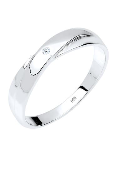 ELLI DIAMONDS Ring Verlobungsring Diamant Weiß Brillantschliff (0.015 ct) 925 Sterling Silber Weiß