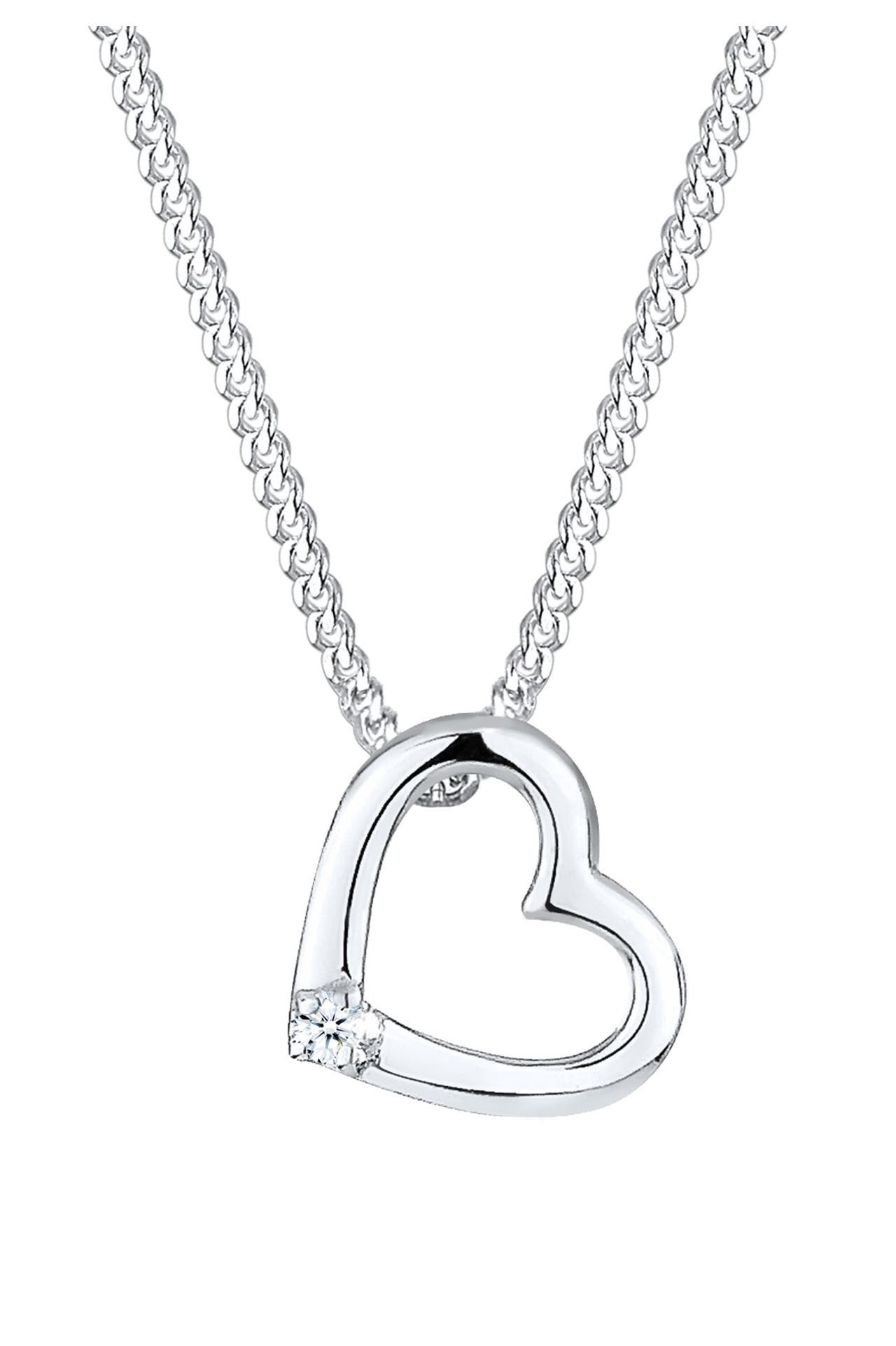 ELLI DIAMONDS Kette Herz Diamant Weiß Brillantschliff (0.015 ct) 925 Sterling Silber Silber, Bild 1
