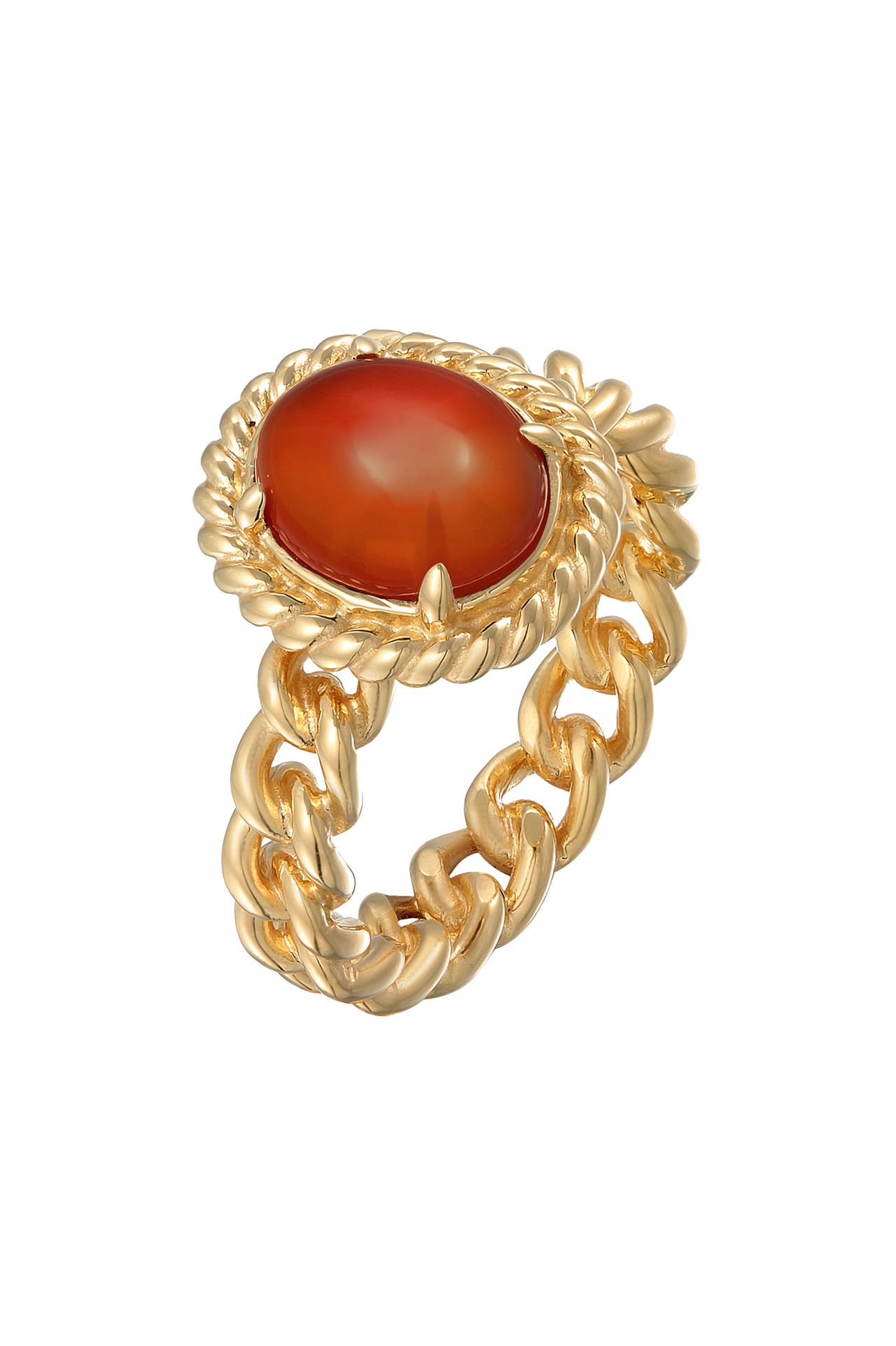 ELLI PREMIUM Ring Solitär Edelstein Klassik 925 Silber Orange, Bild 1