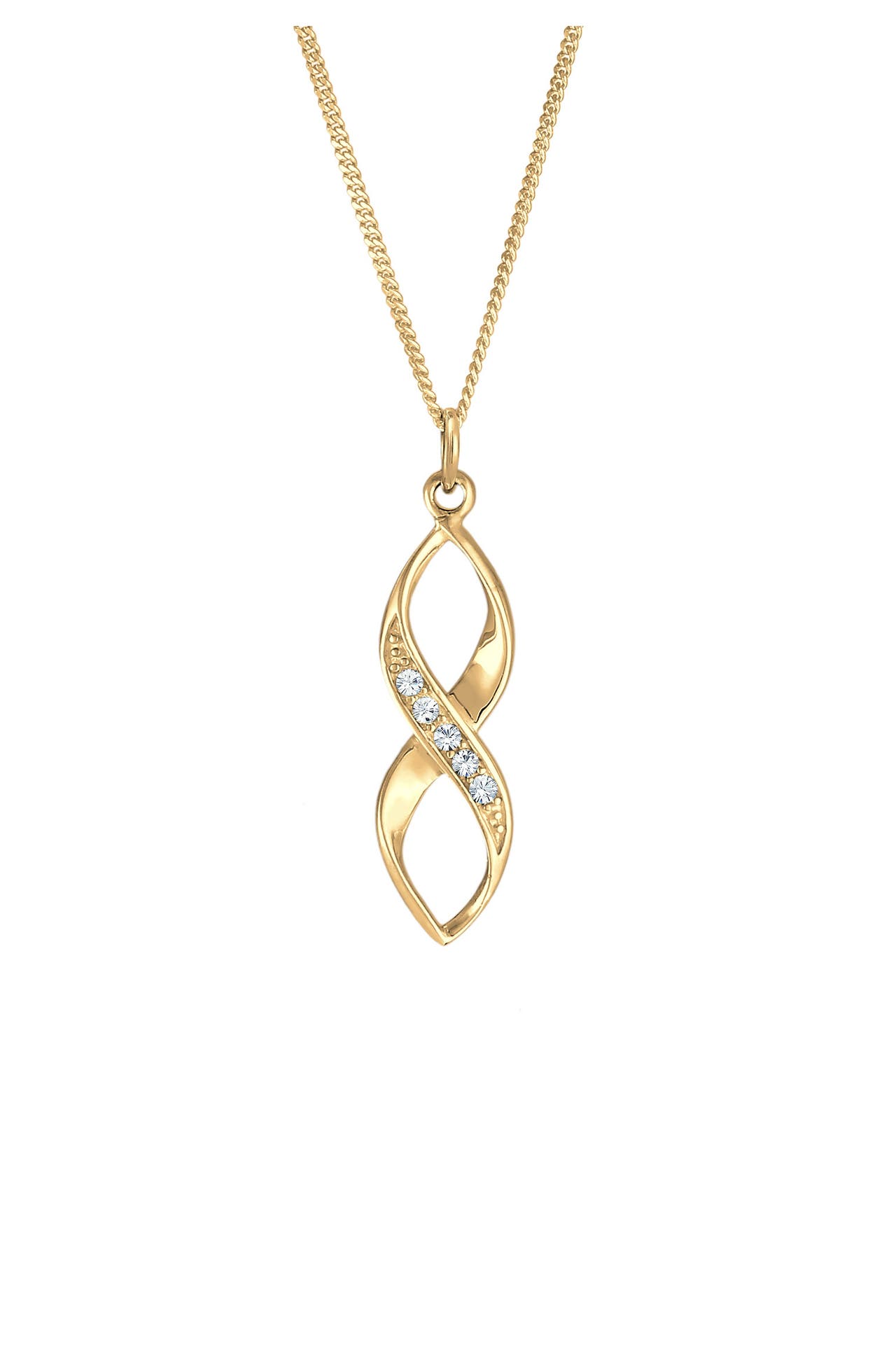 ELLI Kette Infinity Verziert 925 Silber, mit Kristallen von Swarovski® Gold, Bild 1
