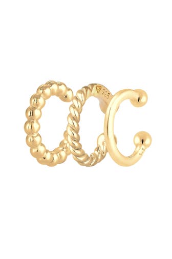 ELLI Ohrringe Earcuff 3er Set 925 Silber gold