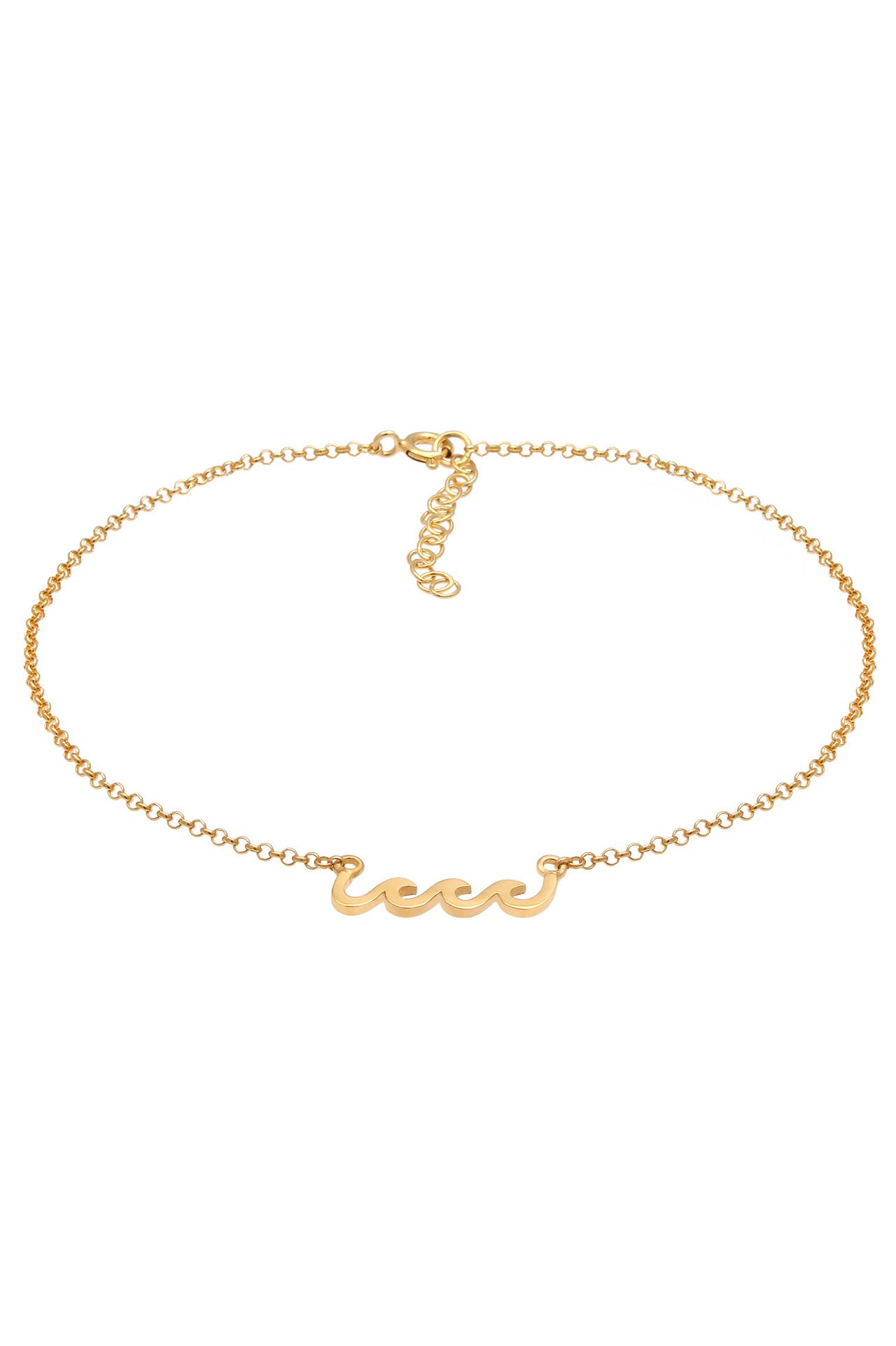 ELLI Fusskettchen Wellen Meer 925 Sterling Silber Gold, Bild 1