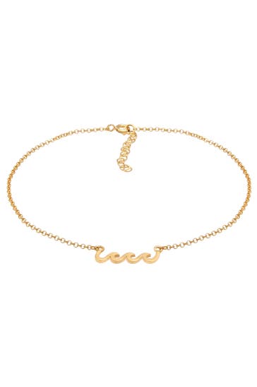 ELLI Fusskettchen Wellen Meer 925 Sterling Silber Gold