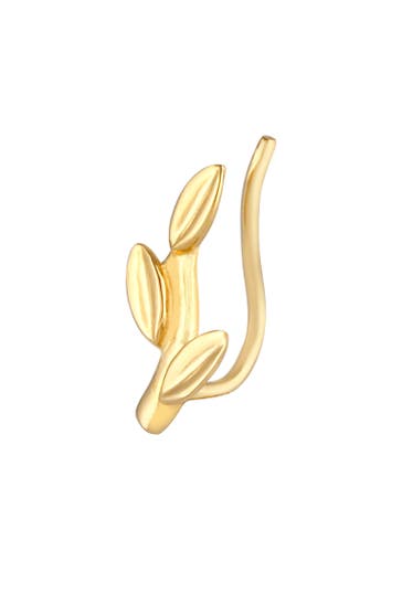 ELLI Ohrringe Ear Climber Blatt Leaf Look 925 Silber (1 Stück) Gold