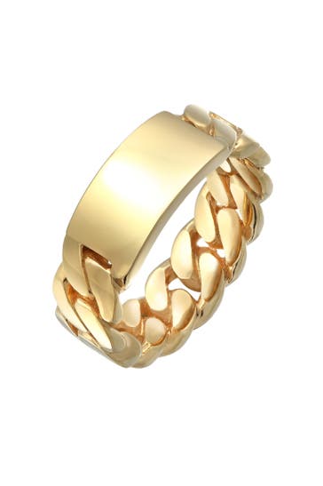 KUZZOI Ring Herren Siegelring Panzer Glieder Platte 925 Silber Gold