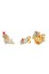 Ohrringe Set Labradorite Topas Edelstein Mix 925 Silber Gold