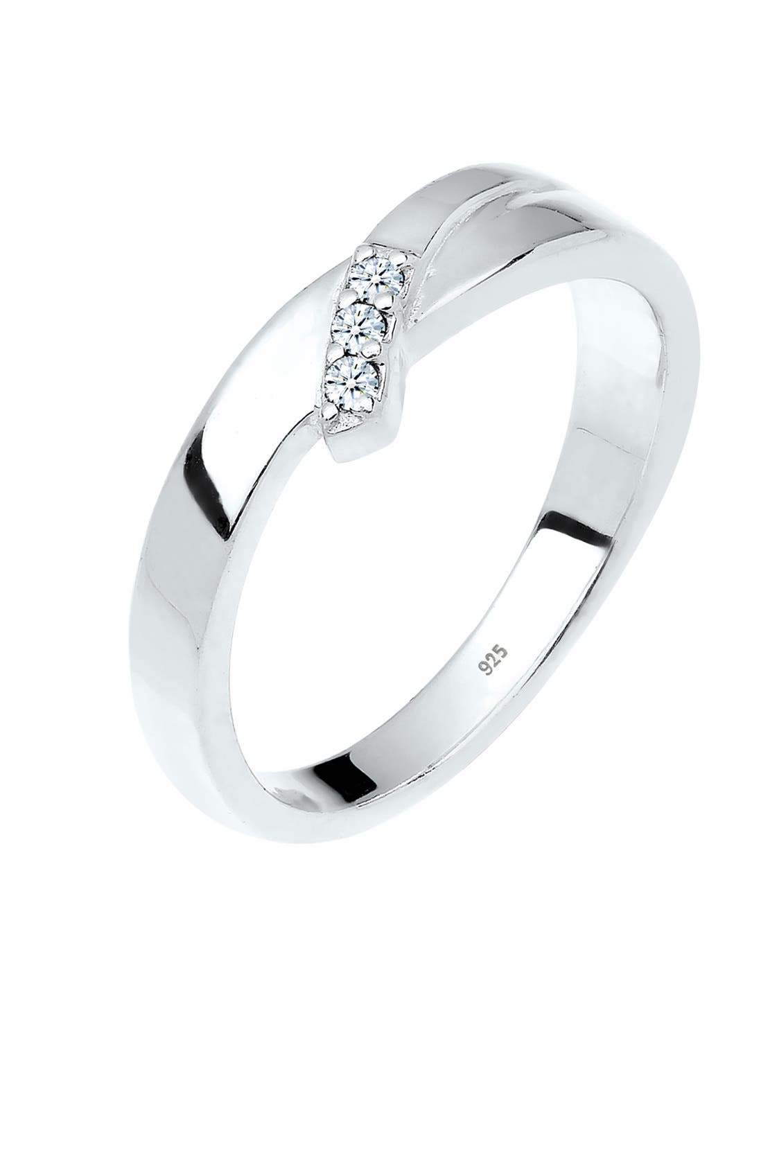 ELLI DIAMONDS Ring Diamant Weiß Brillantschliff (0.045 ct) 925 Sterling Silber Weiß, Bild 1