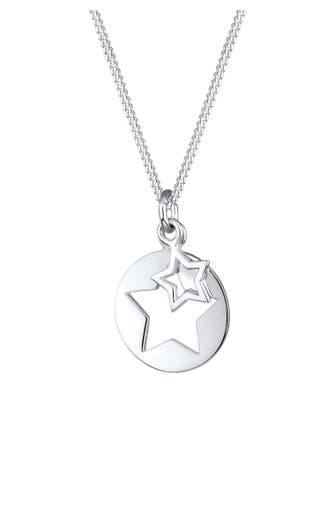 ELLI Kette Stern Plättchen 925 Sterling Silber Silber