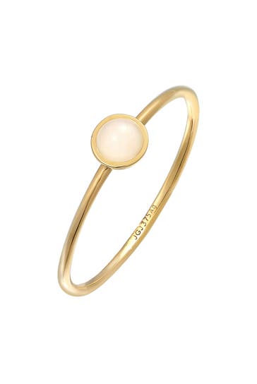 ELLI PREMIUM Ring Solitär Rosa Quarz Edelstein 375 Gelbgold Rosa