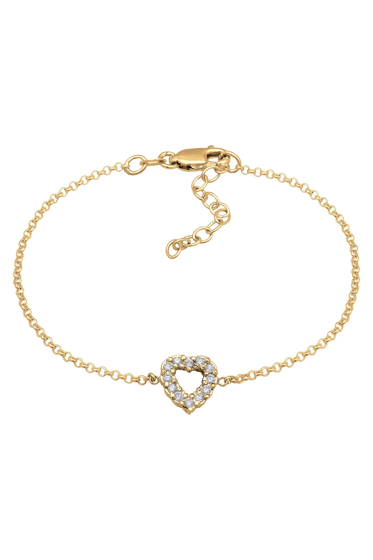 ELLI DIAMONDS Armband Herz Lab Grown Diamanten (0.18 ct) 925 Silber Gold, Bild 1