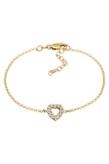 ELLI DIAMONDS Armband Herz Lab Grown Diamanten (0.18 ct) 925 Silber Gold