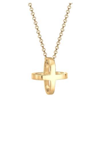 ELLI Kette Kreuz 925 Sterling Silber Gold