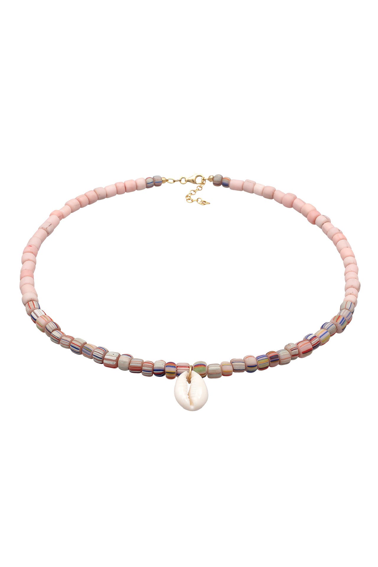 ELLI Kette Kauri Muschel Glasperlen 925 Silber Pink, Bild 1