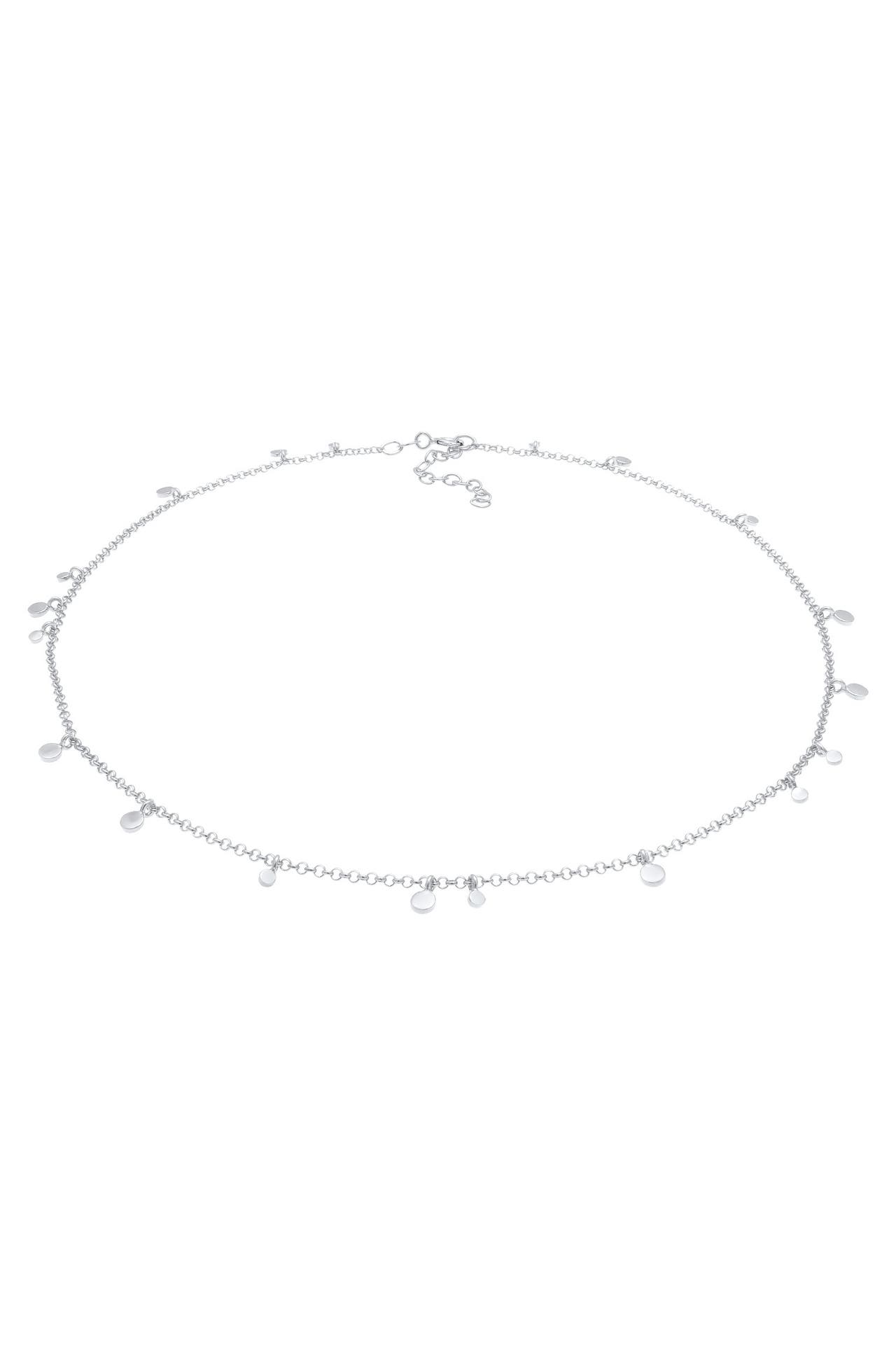 ELLI Kette Choker Plättchen Coin Geo Rund 925 Silber Silber, Bild 1