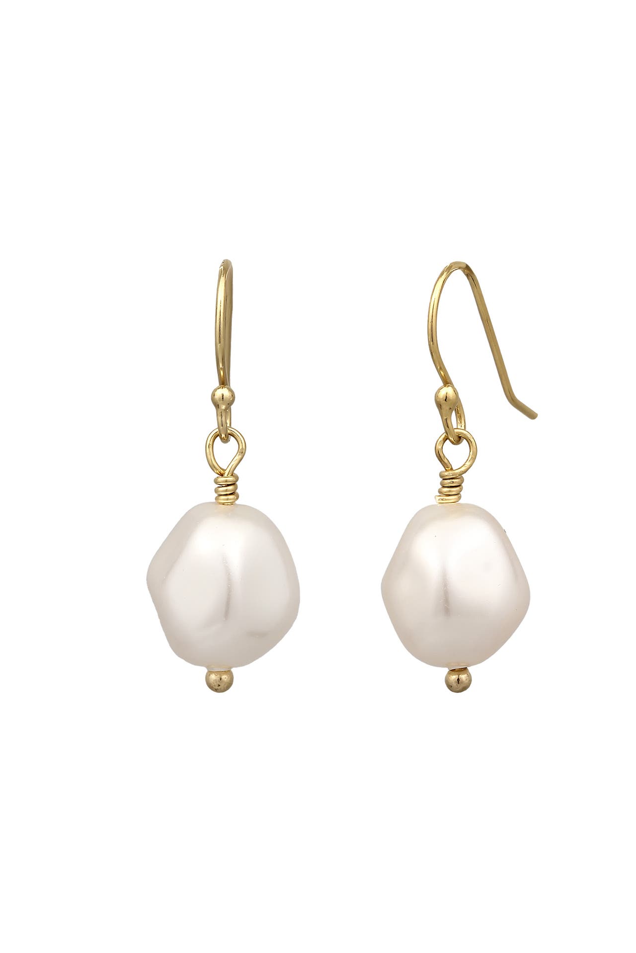 ELLI Ohrringe Ohrhänger kurz Synthetische Perle Weiß 925 Sterling Silber Gold, Bild 1
