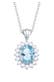 Kette Topas Hellblau Diamantschliff 925 Sterling Silber Hellblau