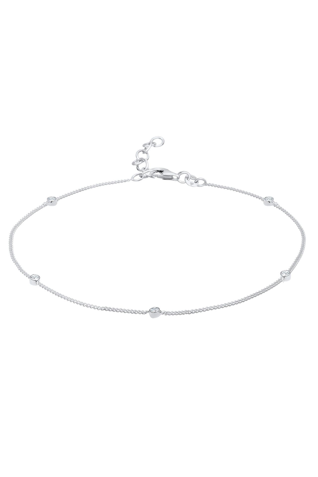 ELLI Fusskettchen Fußkettchen 925 Silber, mit Kristallen von Swarovski® Silber, Bild 1