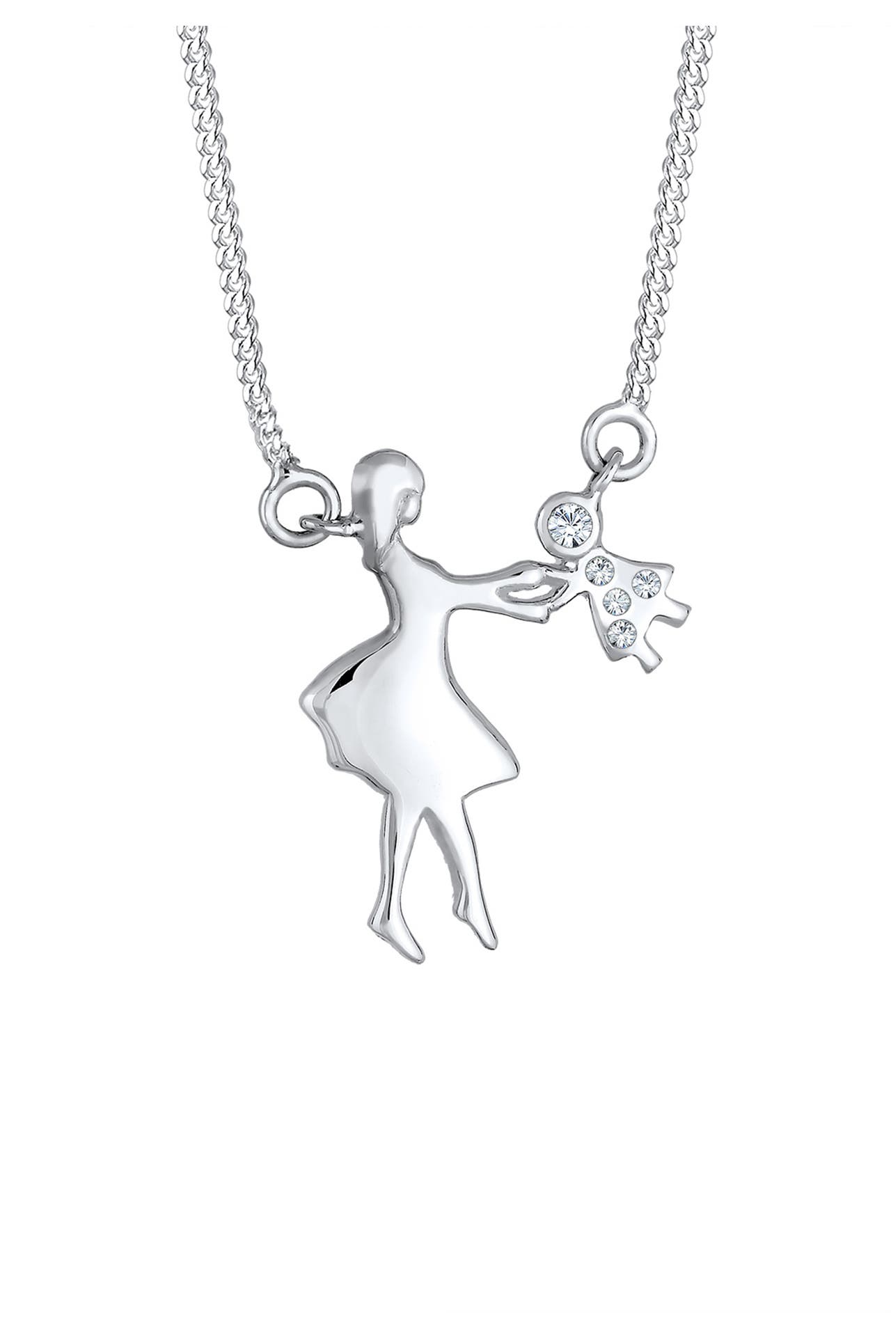 ELLI Kette Mutter Kind Weiß 925 Sterling Silber, mit Kristallen von Swarovski® Silber, Bild 1