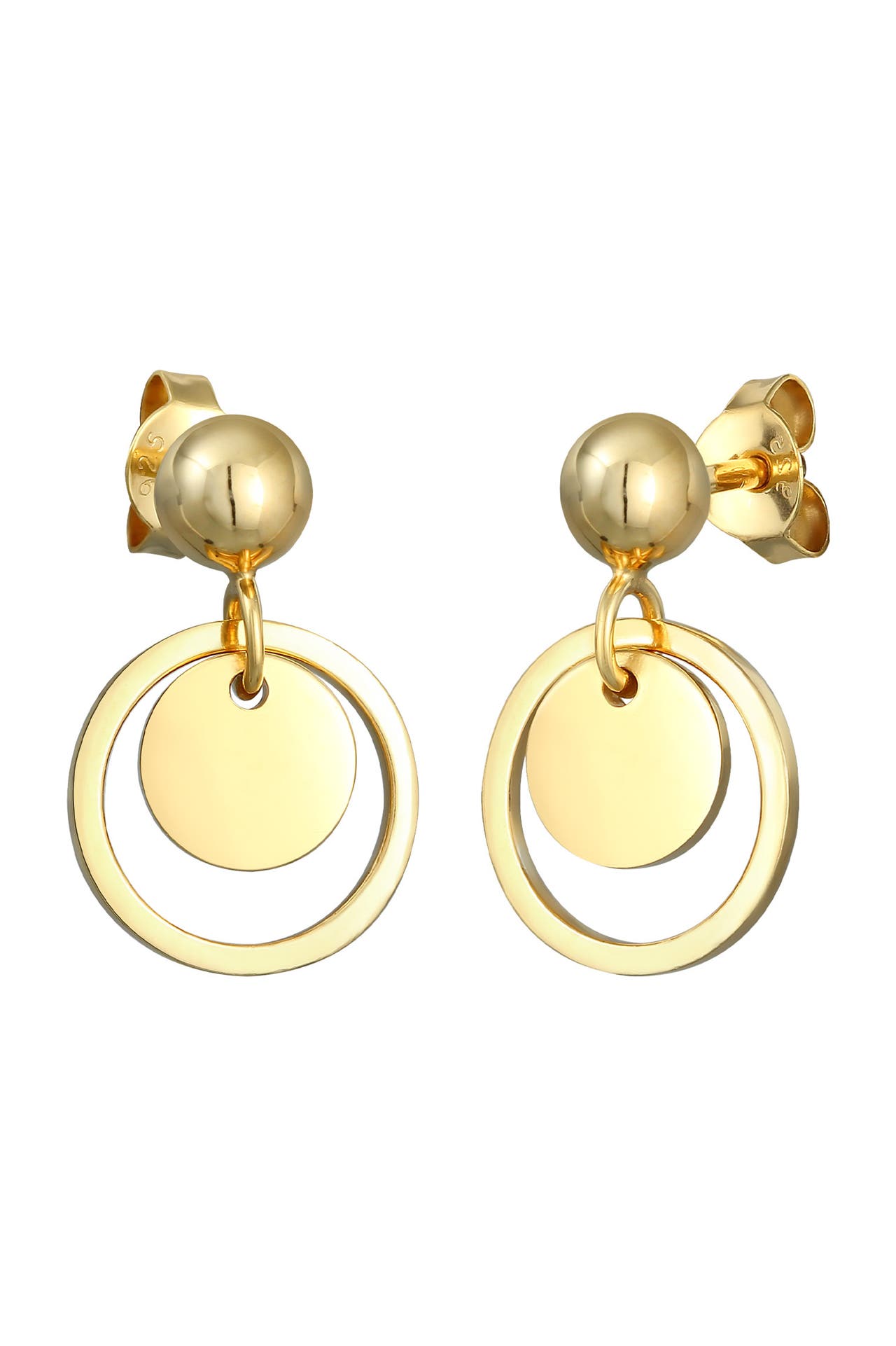 ELLI Ohrringe Kreis Rund Plättchen Geo Trend 925 Silber Gold, Bild 1