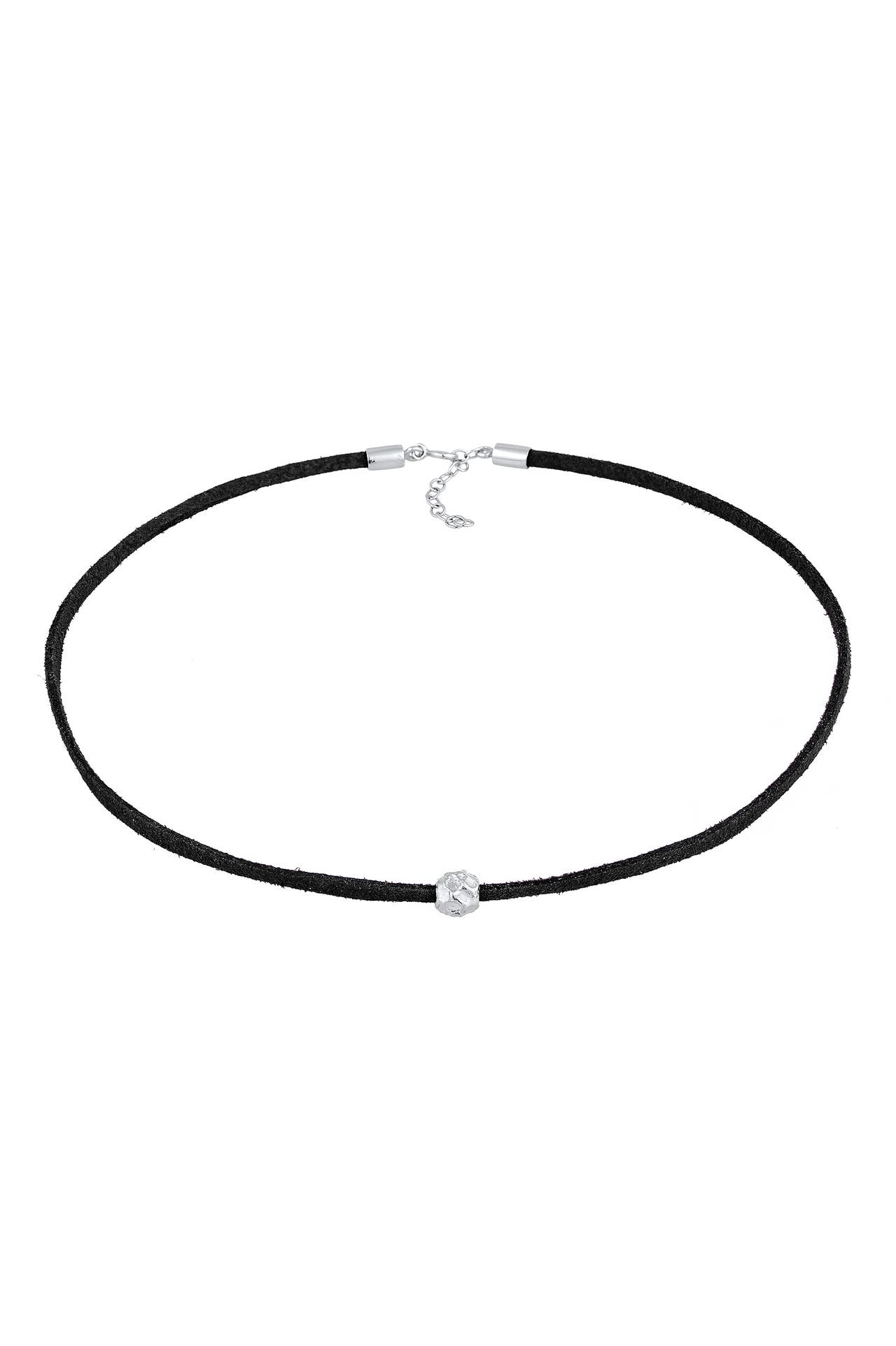 ELLI Kette Choker Velour Leder Bead Trend 925 Silber Silber, Bild 1