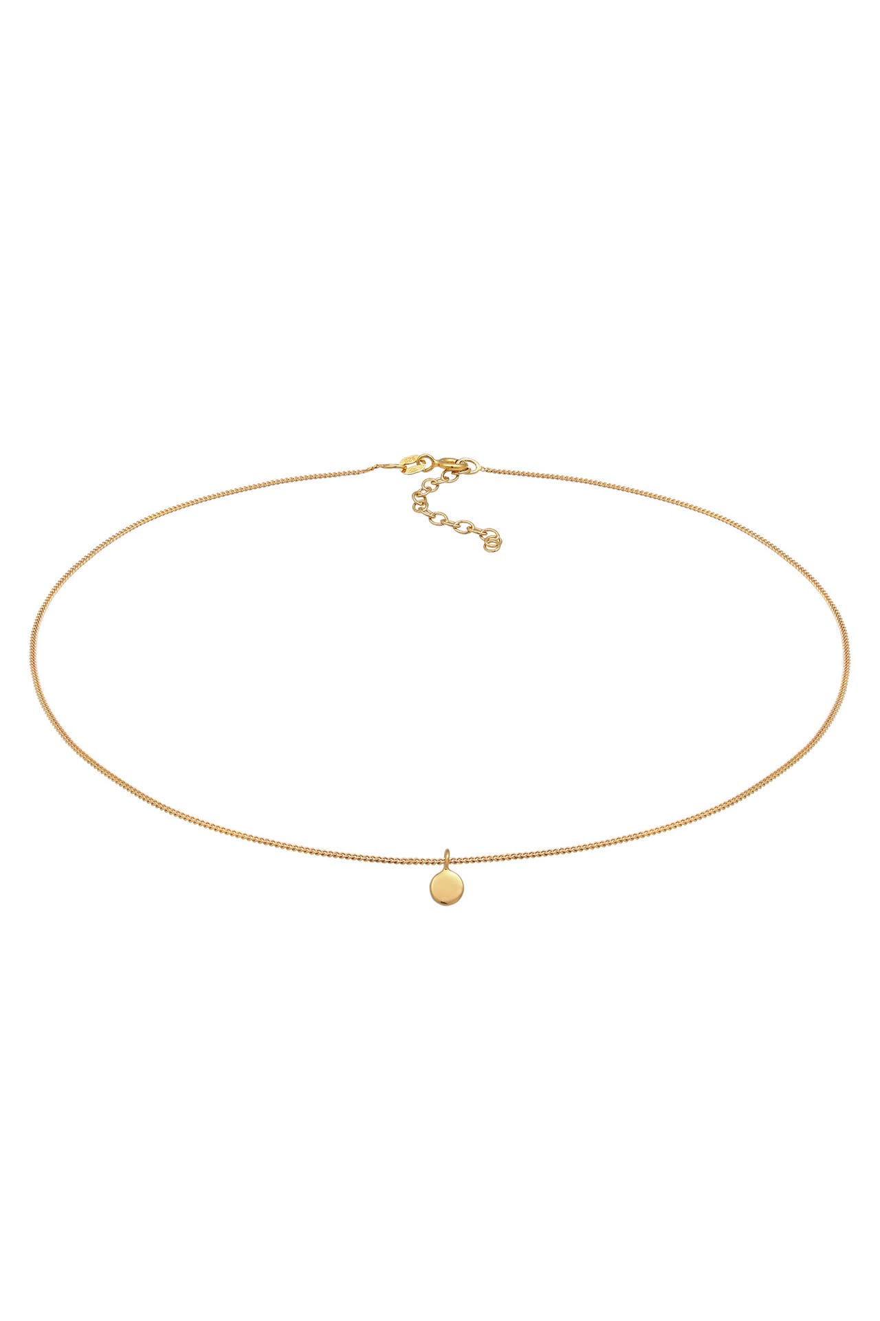 ELLI Kette Choker Kreis Plättchen Basic Coin 925 Silber Gold, Bild 1