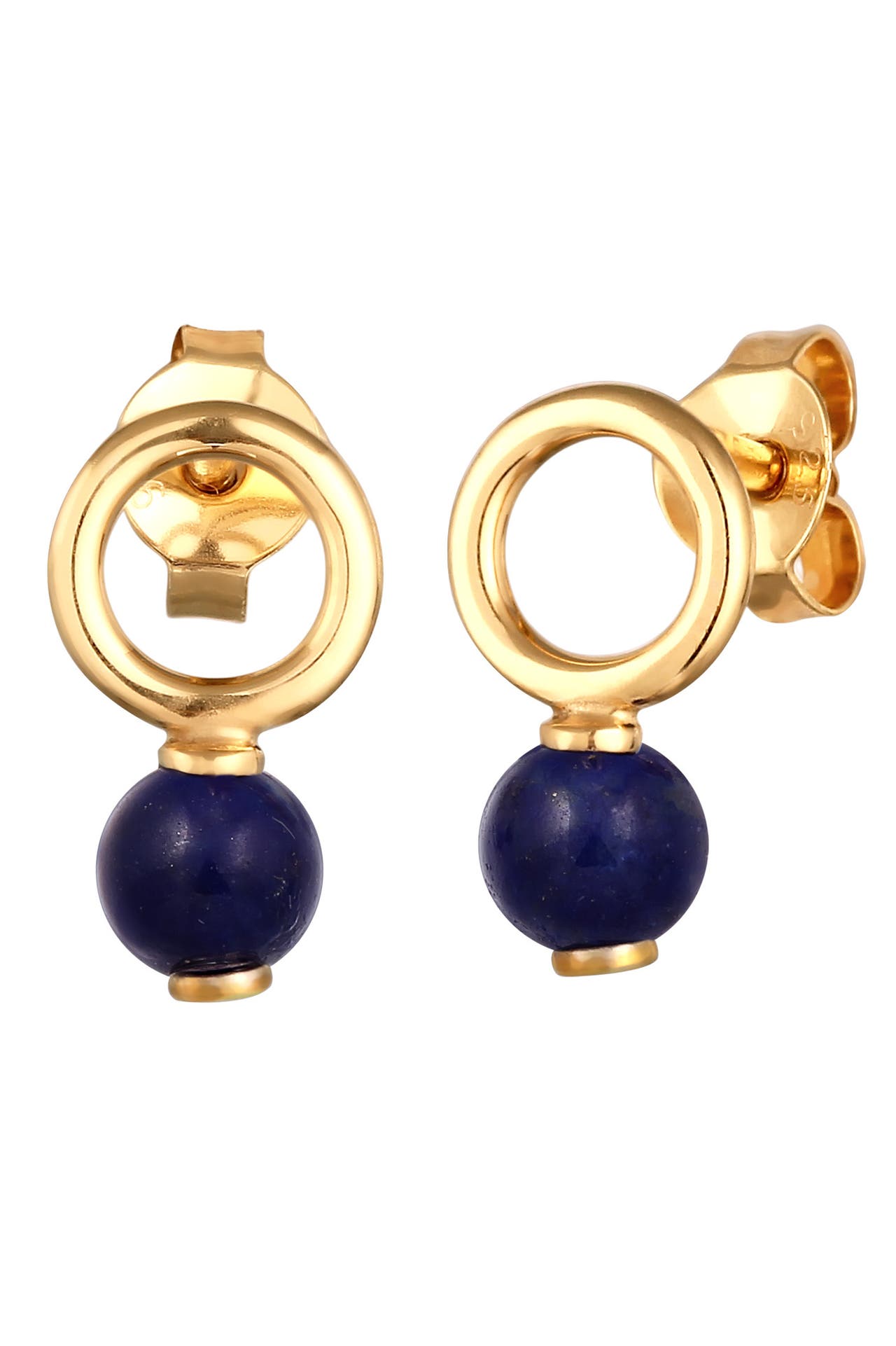 ELLI Ohrringe Ohrstecker Lapis Lazuli Blau 925 Sterling Silber Gold, Bild 1