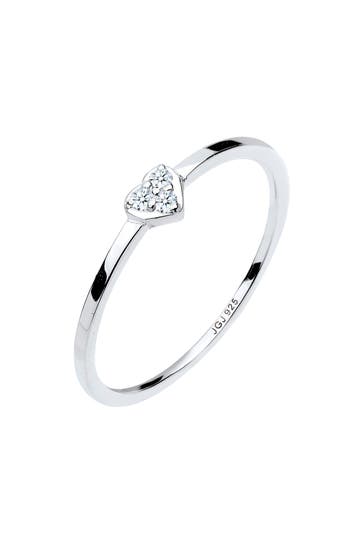 ELLI DIAMONDS Ring Herz Symbol Diamant 0.04 ct. 925 Silber Silber