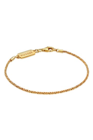 KUZZOI Armband Herren Basic Kordelkette Gedreht 925 Silber Gold
