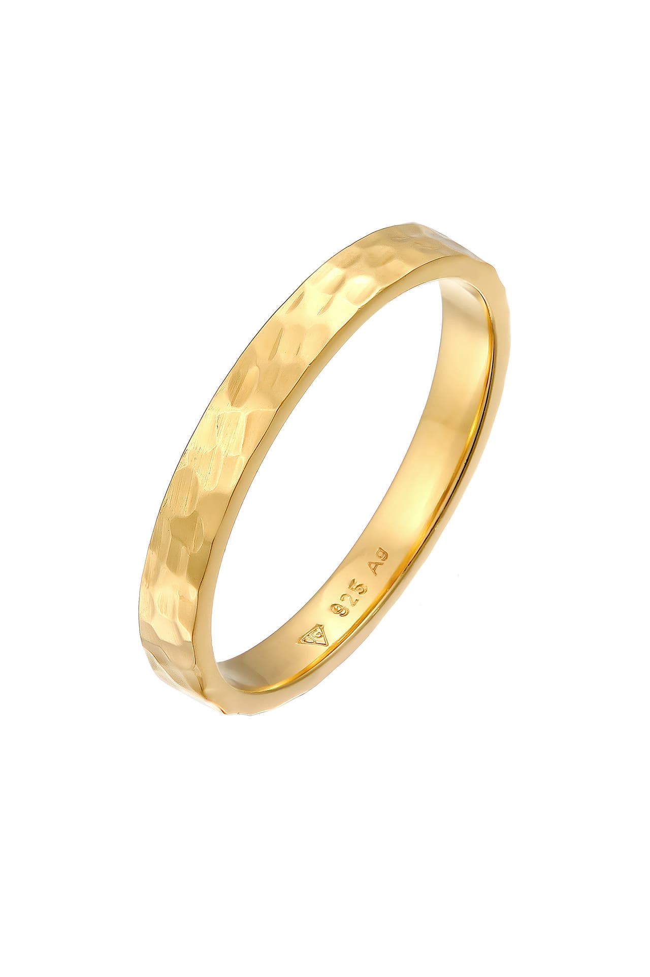 ELLI Ring Bandring Gehämmert 925 Sterling Silber Gold, Bild 1