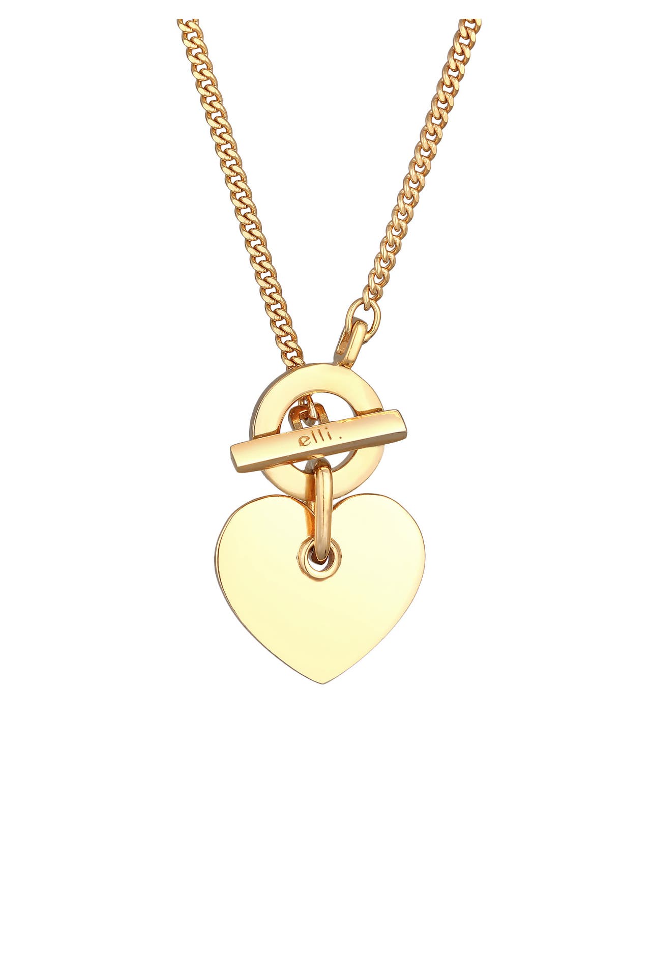 ELLI PREMIUM Kette Herz T-Bone Romantik 925 Silber Gold, Bild 1
