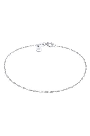 KUZZOI Armband Basic Gliederkette Gedreht 925 Silber Silber