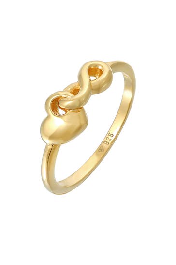 ELLI Ring Herz Infinity Ring Liebe 925 Silber Gold